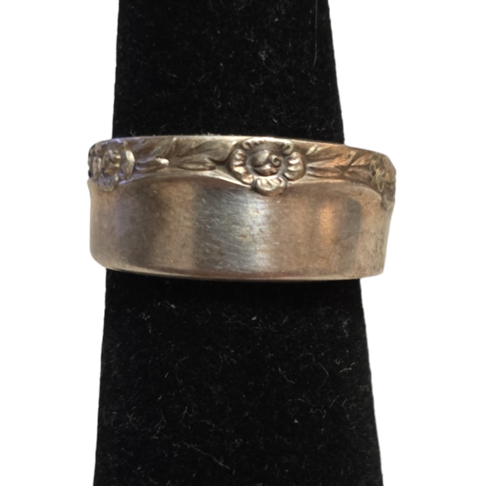 Hand Forged Flatware Spoon Ring SZ 4 L12